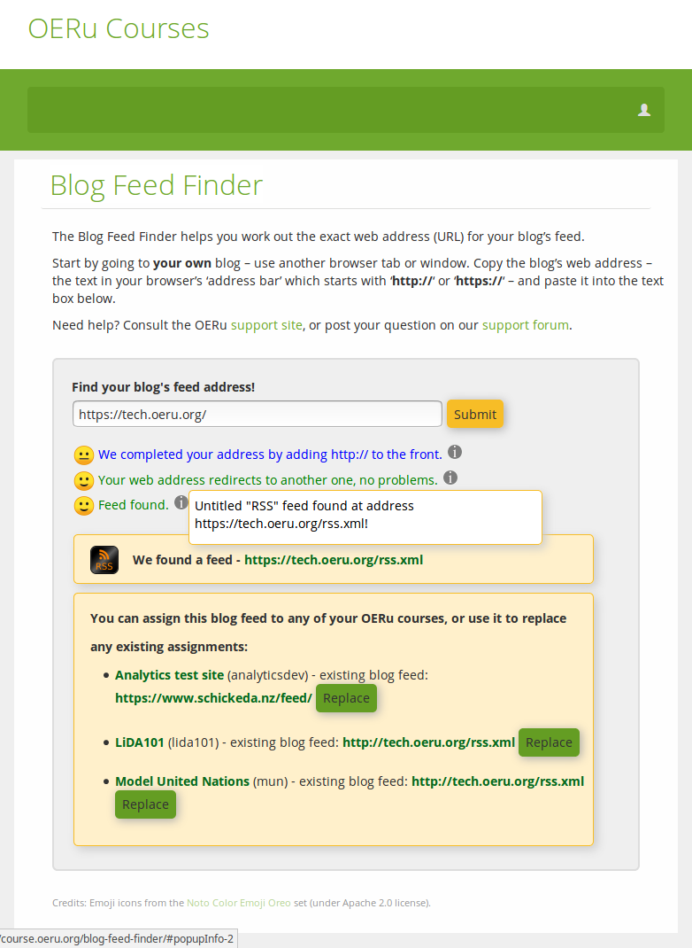 Showing further elaboration of the blog feed finding process.