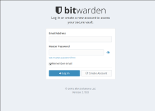 BitWarden website interface